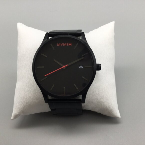 MVMT Classic 44 Watch Men Black Date Stainless New Battery 7.5" - Picture 3 of 13